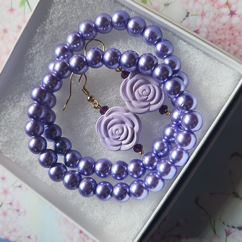 Handmade Bracelet & Earring Set - 18k Gold Plated
